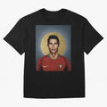 Cristiano Ronaldo CR7 Saint Portugal Football Legend Fan Art Oversized T-Shirt Honor Football Greatness during Match Day Hype around FIFA World Cup 2026 Group Stage, Cristiano Ronaldo, Haaland and CR7, Portugal, Spain and Germany, Champion Mindset,
