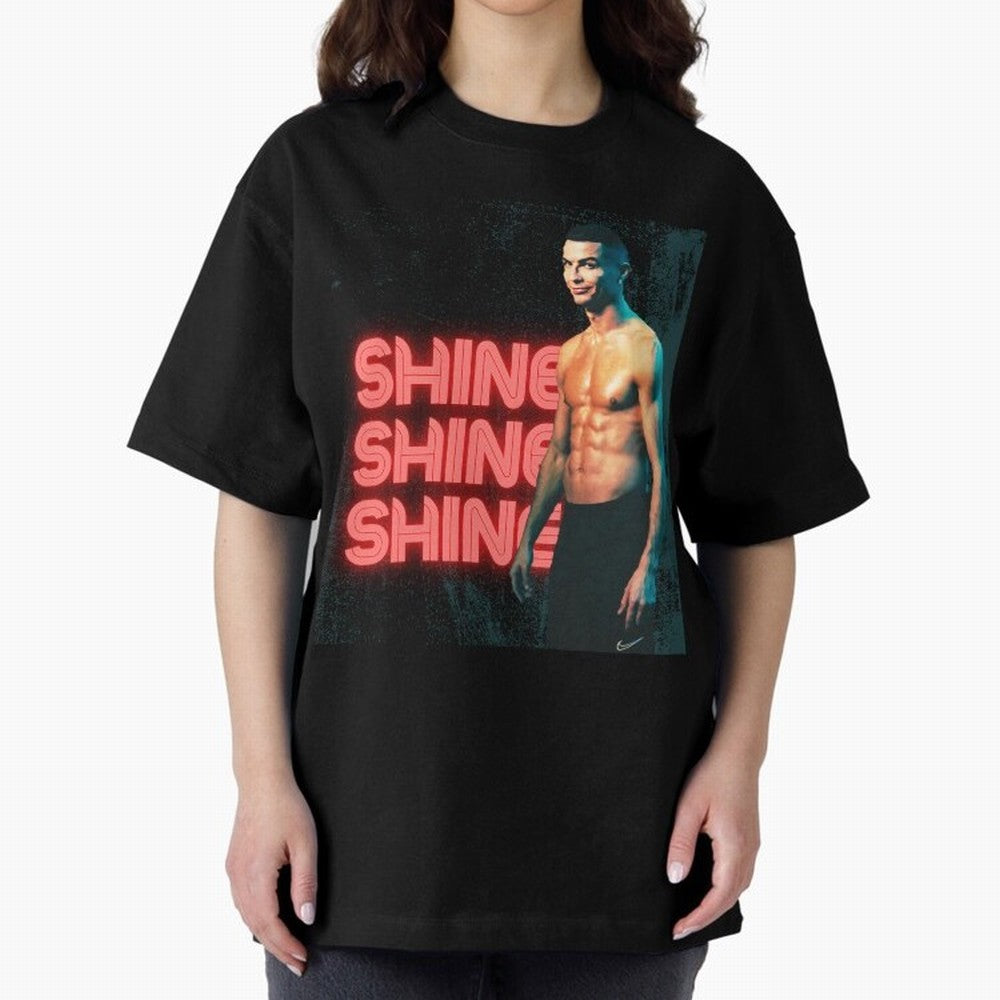 Cristiano Ronaldo Shine Oversized T-Shirt Fuel Your Fan Pride for FIFA World Cup 2026 Group Stage Spirit, Celebrating France and Portugal, Haaland, Match Day Excitement, Supporter Culture, Golden Goals and Global Football Passion; Perfect for