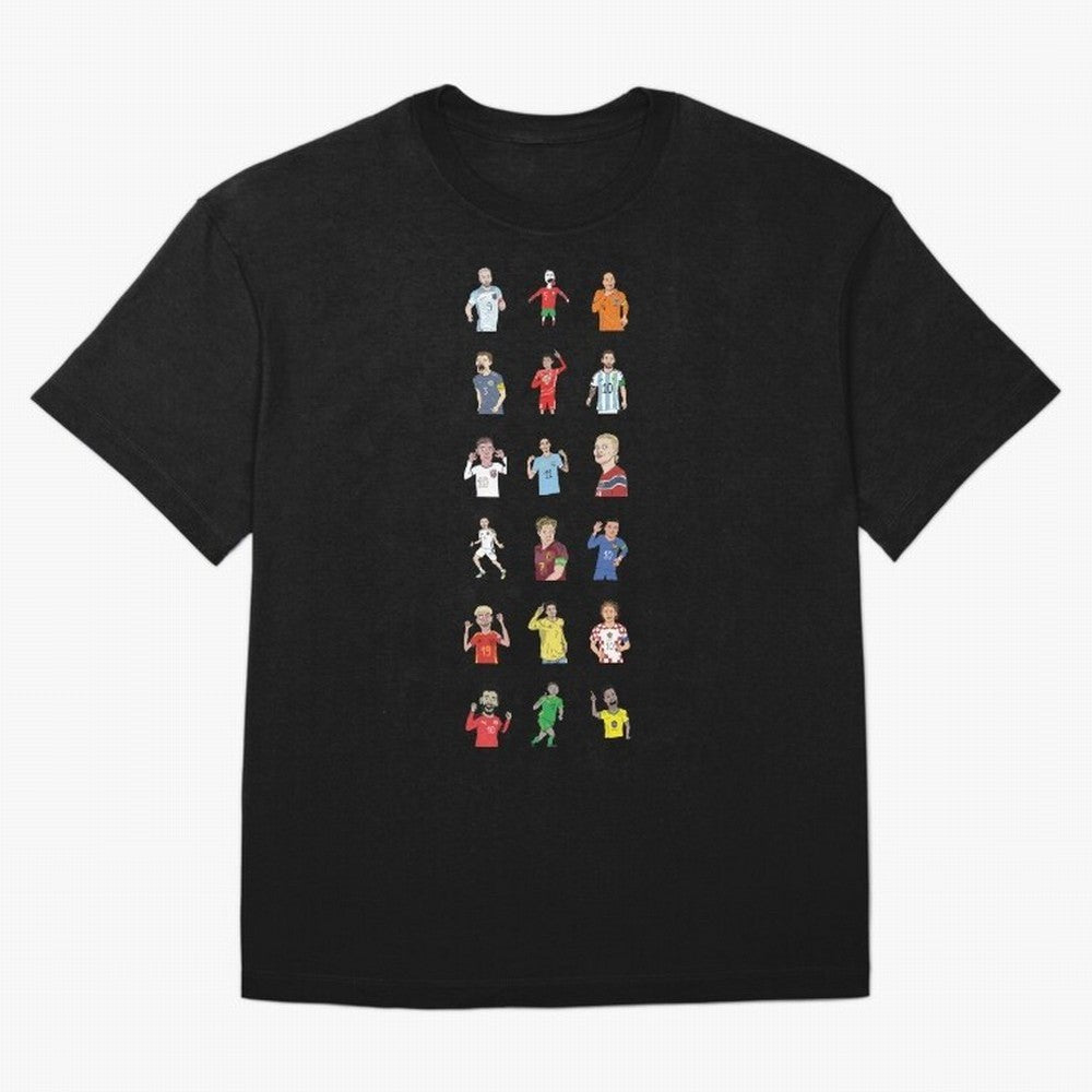 Badly Drawn Footballers Oversized T-Shirt Bring Trophy Dreams to Match Day Hype around FIFA World Cup 2026, Haaland, Argentina, Supporter Pride, Iconic Celebrations, Legendary Names and Global Match Day Energy; Great for Supporters Who Love