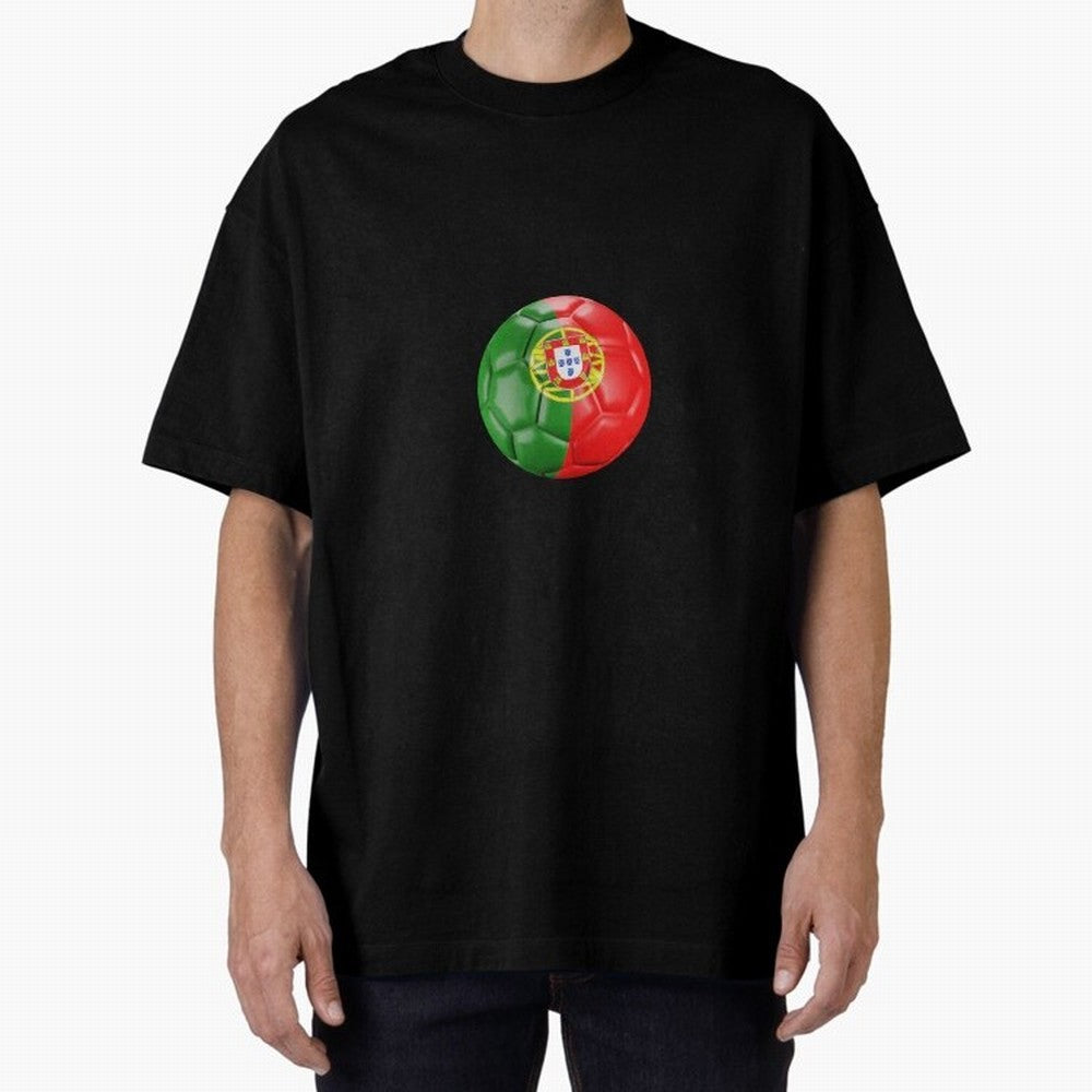 Portugal Oversized T-Shirt Carry the Dream of Global Football Passion for FIFA World Cup 2026 Group Stage, Celebrating CR7 and Messi, France and Portugal, Global Supporter Spirit, Legendary Goals, National Colors and Tournament Celebration; Ideal