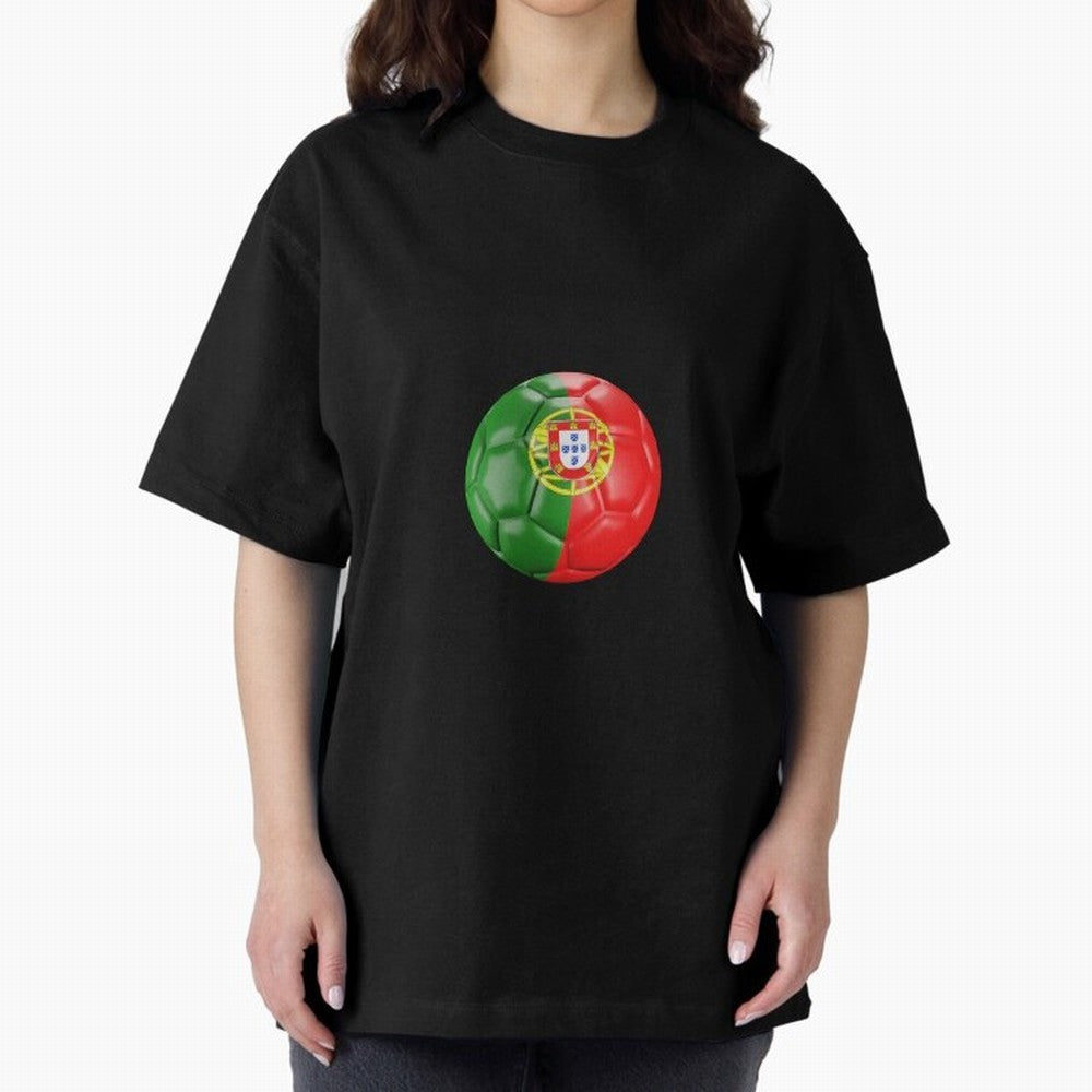Portugal Oversized T-Shirt Carry the Dream of Global Football Passion for FIFA World Cup 2026 Group Stage, Celebrating CR7 and Messi, France and Portugal, Global Supporter Spirit, Legendary Goals, National Colors and Tournament Celebration; Ideal