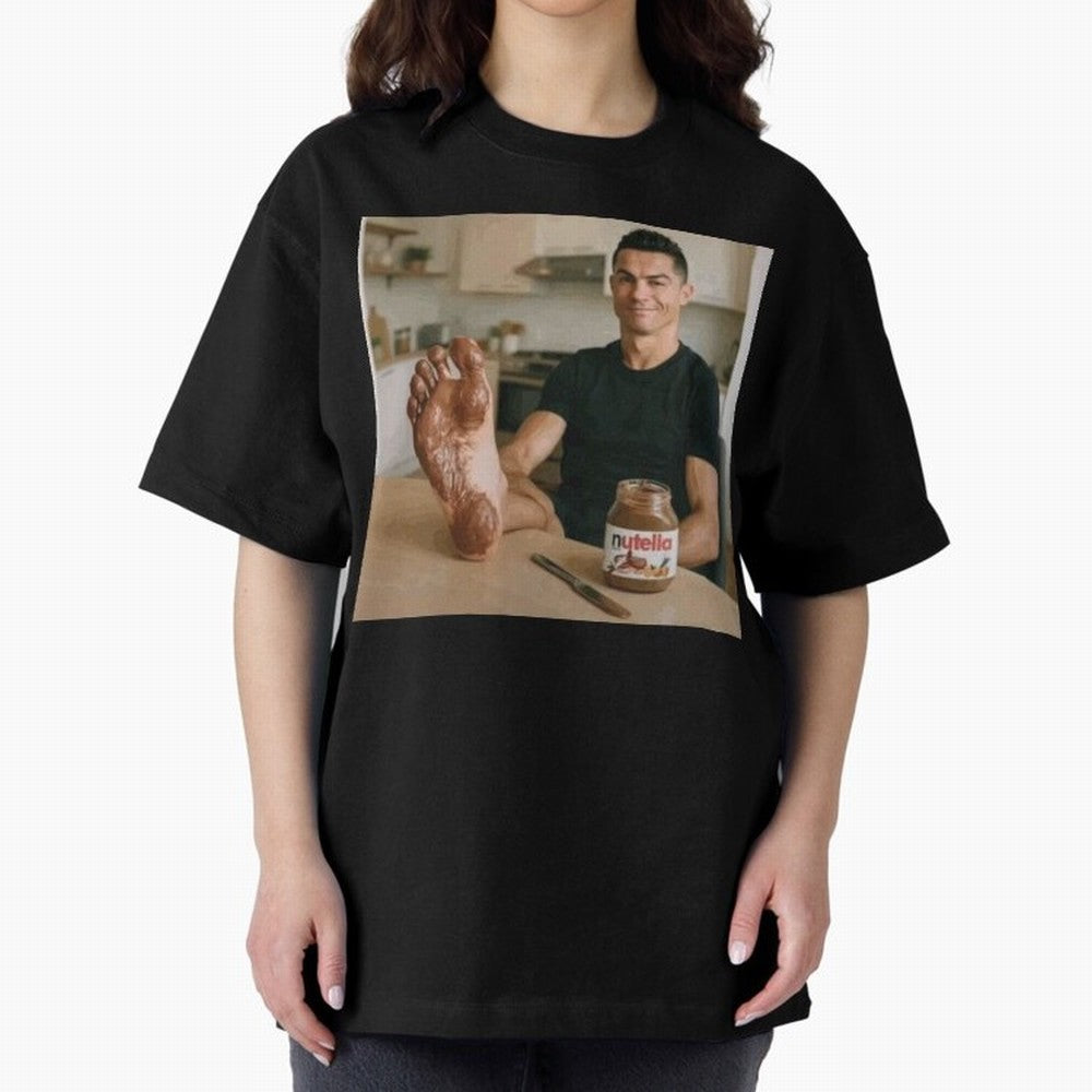 Ronaldo Nutella (LOW RES) Oversized T-Shirt Relive Legendary Nights from FIFA World Cup 2026 USA Canada Mexico Filled with Neymar, Haaland and Cristiano Ronaldo, Portugal Energy, Retro Football Energy, Iconic Rivalries, Trophy Chase Drama and
