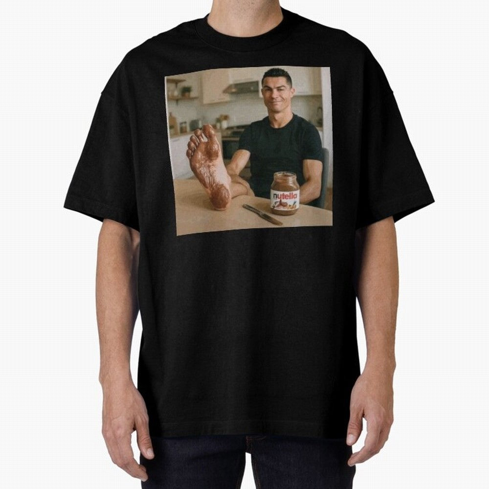 Ronaldo Nutella (LOW RES) Oversized T-Shirt Relive Legendary Nights from FIFA World Cup 2026 USA Canada Mexico Filled with Neymar, Haaland and Cristiano Ronaldo, Portugal Energy, Retro Football Energy, Iconic Rivalries, Trophy Chase Drama and