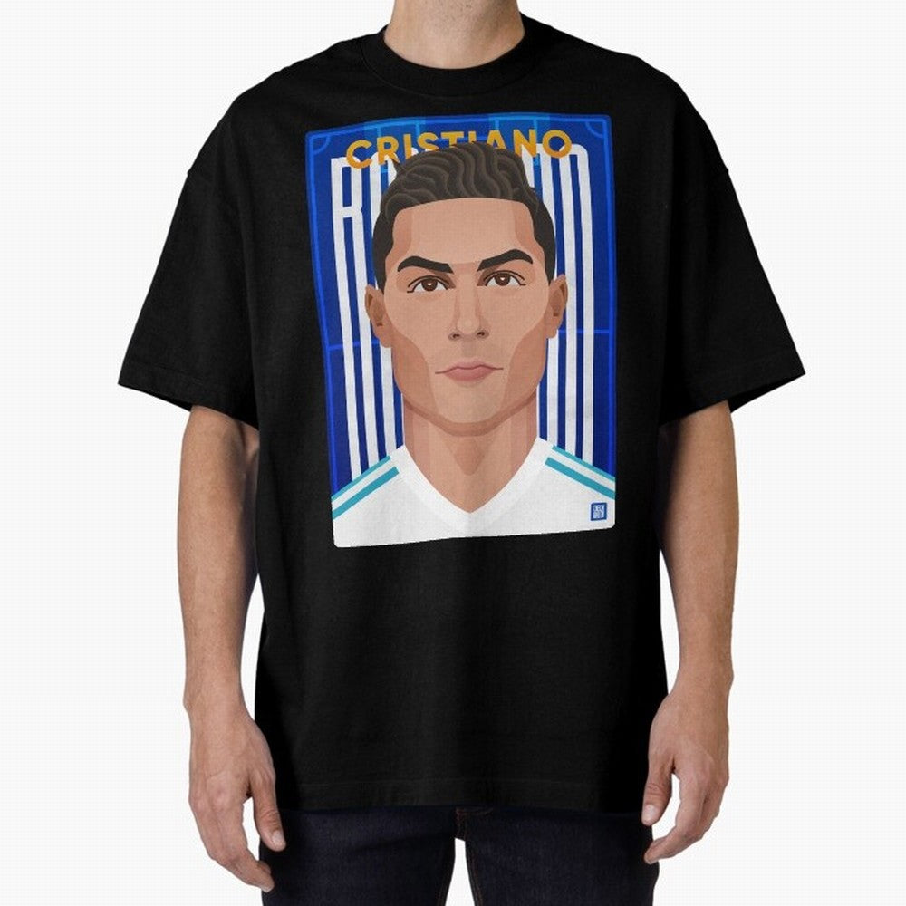 Cristiano Ronaldo (RM) | The Commander Oversized T-Shirt Celebrate Global Passion for FIFA World Cup 2026 Group Stage for Fans of Neymar, Haaland and Cristiano Ronaldo and Portugal, Spain and Germany, Bringing Football Festival Excitement, Trophy
