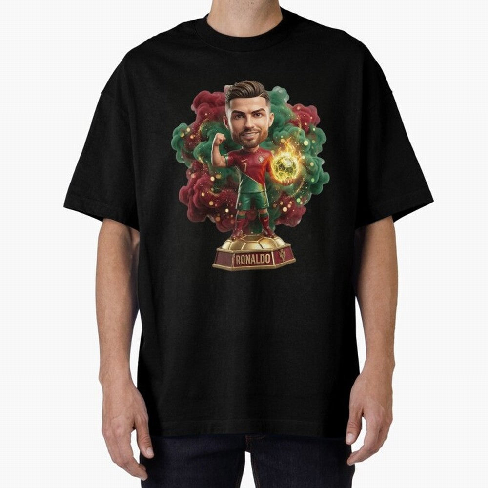Ronaldo Portugal 2026 - Legend Soccer Chibi 3D Oversized T-Shirt Celebrate Golden Goal Energy in FIFA World Cup 2026 USA Canada Mexico for Fans of Cristiano Ronaldo and Portugal, Spain and Germany, Bringing Game Day Rituals, Football Legends,