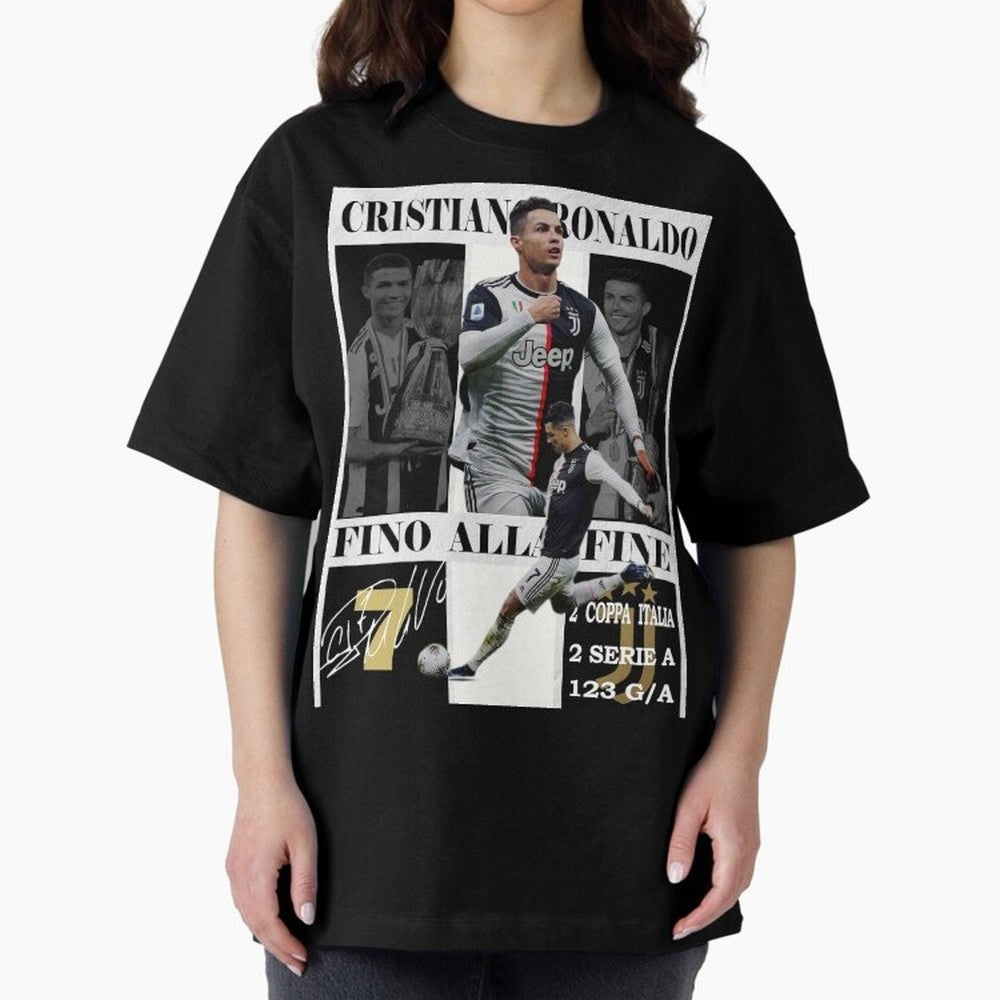 Cristiano Ronaldo Juventus Poster - Iconic CR7 Turin Fan Art Print Oversized T-Shirt Bring Supporter Culture to the FIFA World Cup 2026 Journey through Neymar Highlights, France and Portugal Pride, Football Festival Excitement, Trophy Ambitions,