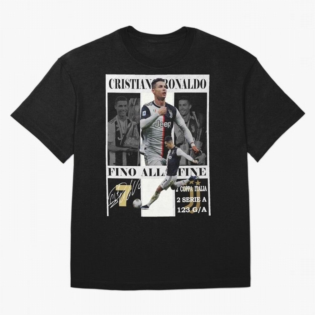 Cristiano Ronaldo Juventus Poster - Iconic CR7 Turin Fan Art Print Oversized T-Shirt Bring Supporter Culture to the FIFA World Cup 2026 Journey through Neymar Highlights, France and Portugal Pride, Football Festival Excitement, Trophy Ambitions,