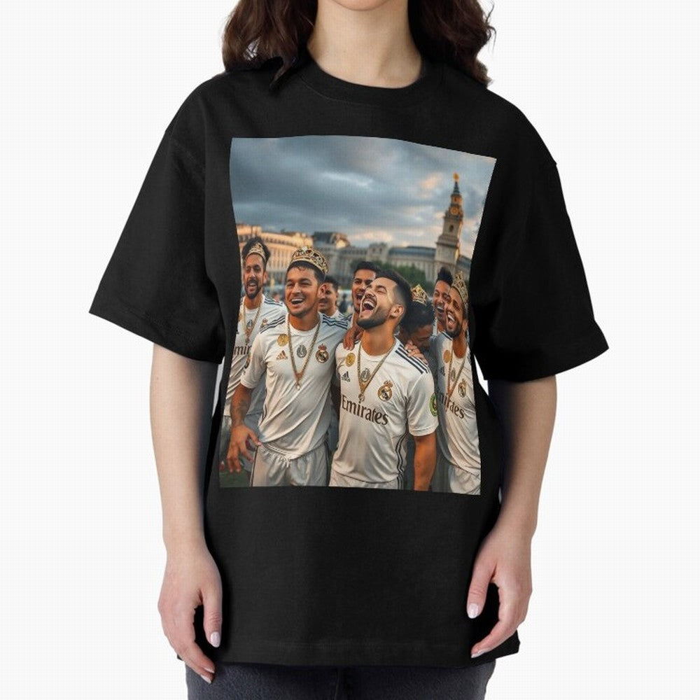 Derb¨ª Real Madrid Oversized T-Shirt Turn Up for Global Football Passion for FIFA World Cup 2026, Built around Messi, CR7 and Mbappe, Portugal, Spain and Germany, Worldwide Fan Energy, Dramatic Goals, Stadium Lights and Championship Celebrations;