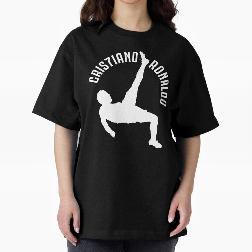Cristiano Ronaldo - Bicycle Oversized T-Shirt Show Support during FIFA World Cup 2026 Group Stage with Messi, France and Portugal Energy, Classic Soccer Heritage, Championship Pressure, Fan Loyalty and International Pride; Made for Collectors Who