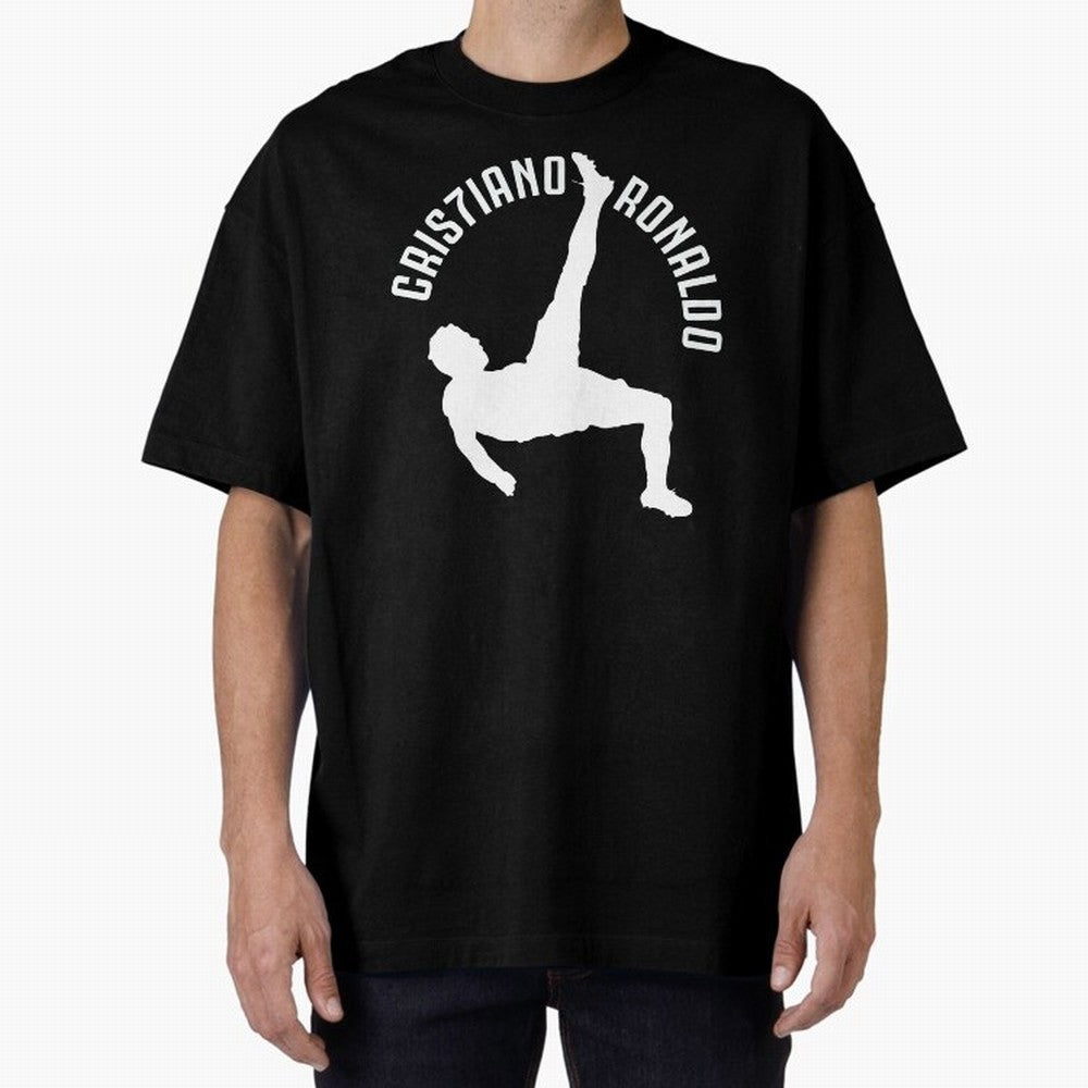 Cristiano Ronaldo - Bicycle Oversized T-Shirt Show Support during FIFA World Cup 2026 Group Stage with Messi, France and Portugal Energy, Classic Soccer Heritage, Championship Pressure, Fan Loyalty and International Pride; Made for Collectors Who