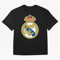 The Madrid Cf Logo Oversized T-Shirt Share the Excitement of Match Day Hype around FIFA World Cup 2026 Group Stage, Haaland and Mbappe, Germany, Championship Spirit, Famous Goals, Roaring Crowds and International Football Unity; Ideal for Fans Who
