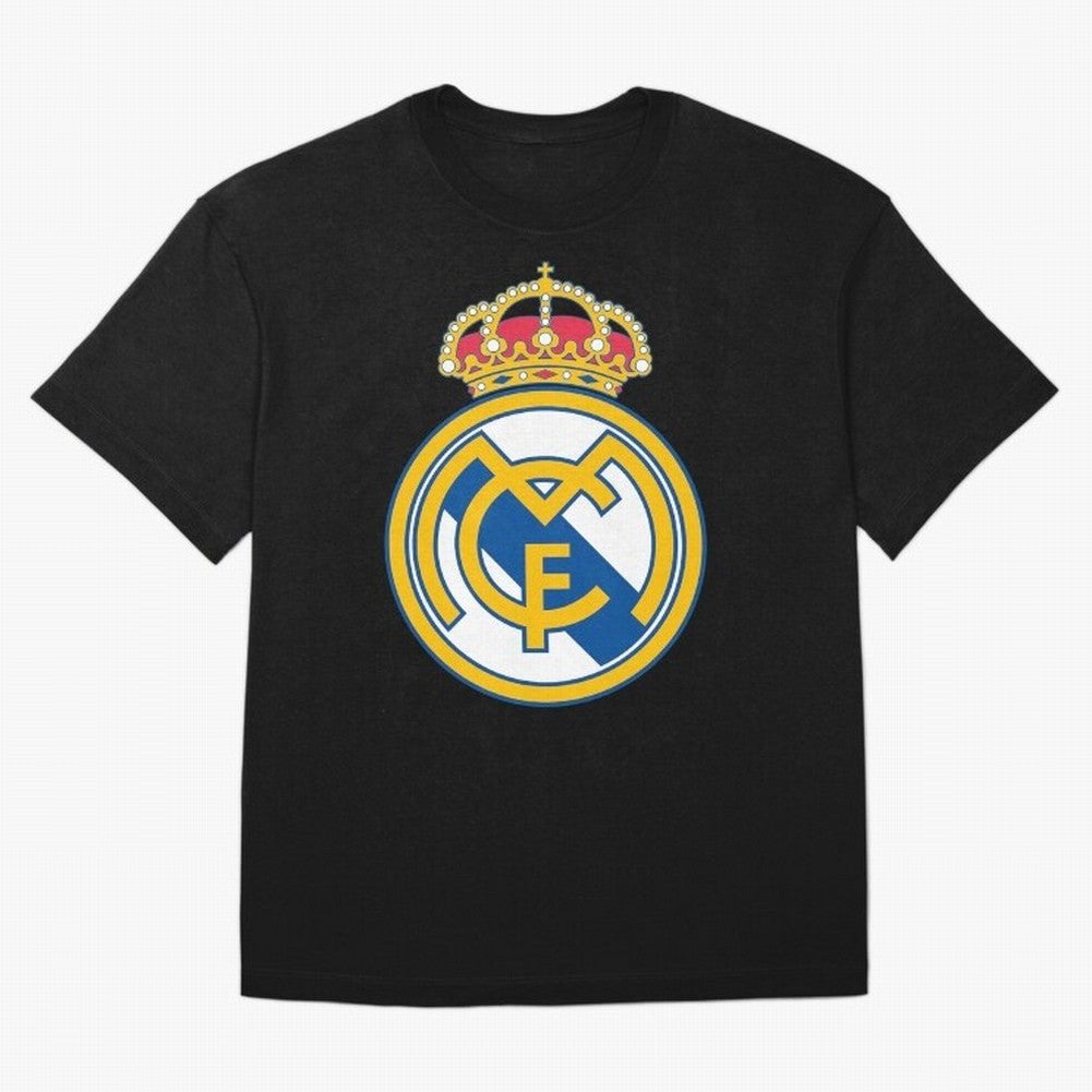 The Madrid Cf Logo Oversized T-Shirt Share the Excitement of Match Day Hype around FIFA World Cup 2026 Group Stage, Haaland and Mbappe, Germany, Championship Spirit, Famous Goals, Roaring Crowds and International Football Unity; Ideal for Fans Who