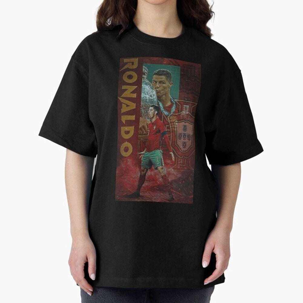 Cristiano Ronaldo Oversized T-Shirt Celebrate Rivalries and Pride in Global Football Passion for FIFA World Cup 2026, Inspired by Haaland and Mbappe, England, France and Netherlands, Champion Mindset, Group Stage Buzz, Knockout Tension and