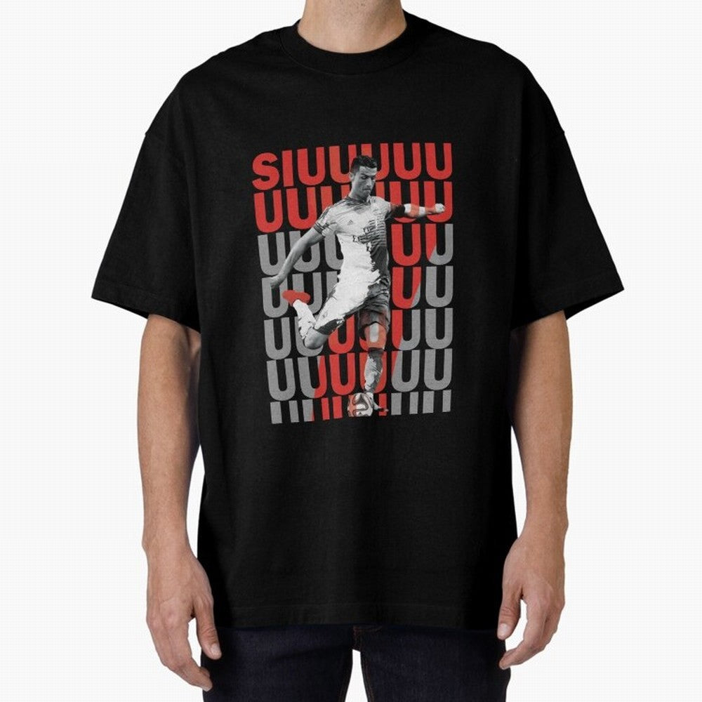 Siuuuuuu Cristiano Ronaldo Oversized T-Shirt Unlock FIFA World Cup 2026 USA Canada Mexico for Fans of Neymar and Brazil, Portugal and Argentina, Bringing Stadium Chants, National Pride, Trophy Dreams and Unforgettable Football Memories; Perfect for