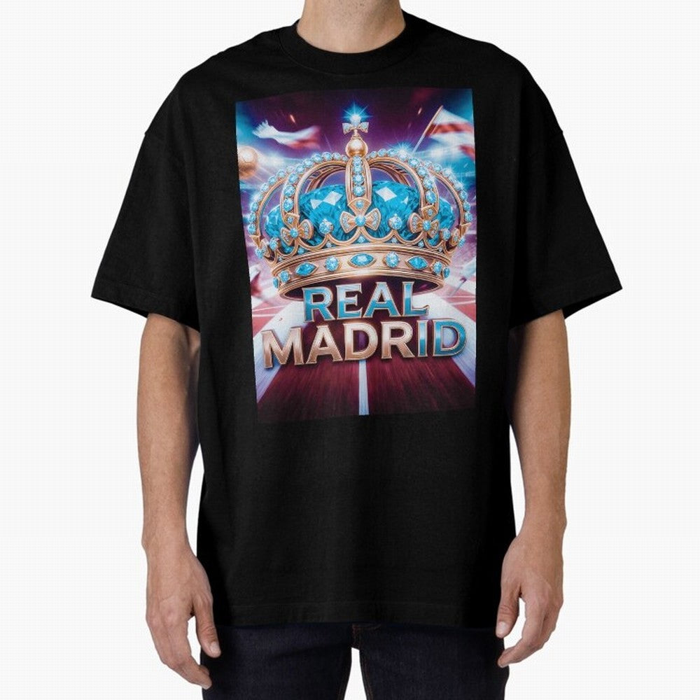 Real Madrid Oversized T-Shirt Show Championship Spirit for FIFA World Cup 2026 Spirit, with Netherlands, Neymar, Football Passion, Legendary Performances, Festival Vibes and Supporter Community; Perfect for Fans, Collectors, Family Gatherings,
