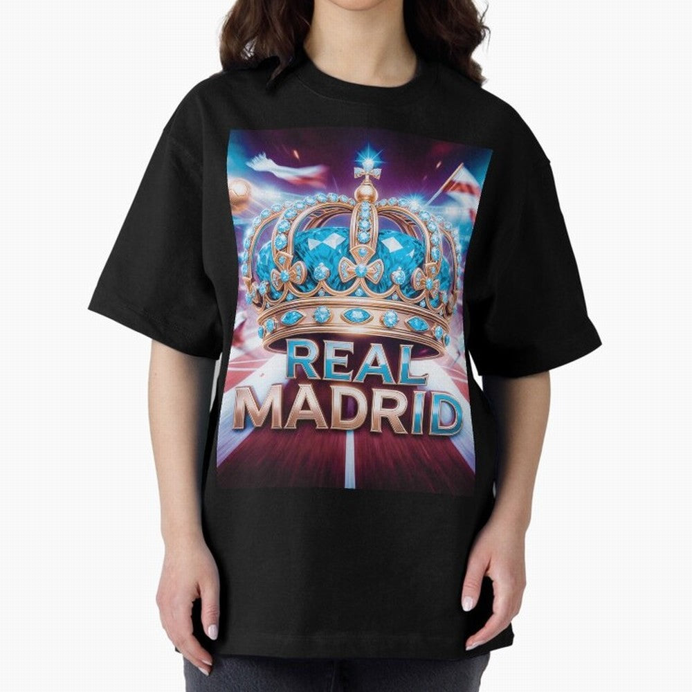 Real Madrid Oversized T-Shirt Show Championship Spirit for FIFA World Cup 2026 Spirit, with Netherlands, Neymar, Football Passion, Legendary Performances, Festival Vibes and Supporter Community; Perfect for Fans, Collectors, Family Gatherings,
