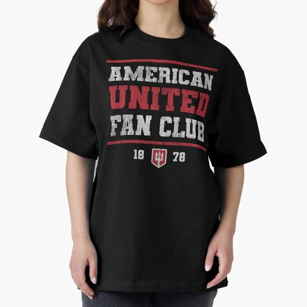 American United Fan Club Oversized T-Shirt Experience the Global Stage of Global Football Passion for FIFA World Cup 2026 USA Canada Mexico, Inspired by CR7, Brazil, Championship Spirit, Famous Goals, Roaring Crowds and International Football