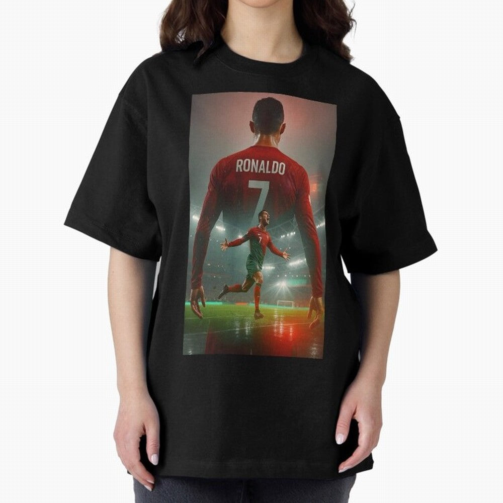 Christiano Ronaldo Oversized T-Shirt Feel International Energy from FIFA World Cup 2026 USA Canada Mexico Spirit, Celebrating Portugal, Neymar, Haaland and Cristiano Ronaldo, Supporter Pride, Iconic Celebrations, Legendary Names and Global Match
