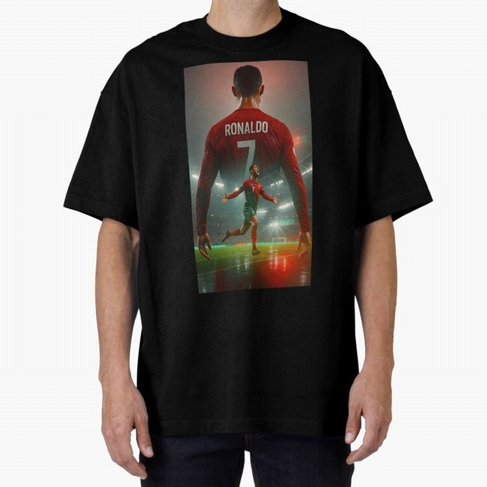 Christiano Ronaldo Oversized T-Shirt Feel International Energy from FIFA World Cup 2026 USA Canada Mexico Spirit, Celebrating Portugal, Neymar, Haaland and Cristiano Ronaldo, Supporter Pride, Iconic Celebrations, Legendary Names and Global Match