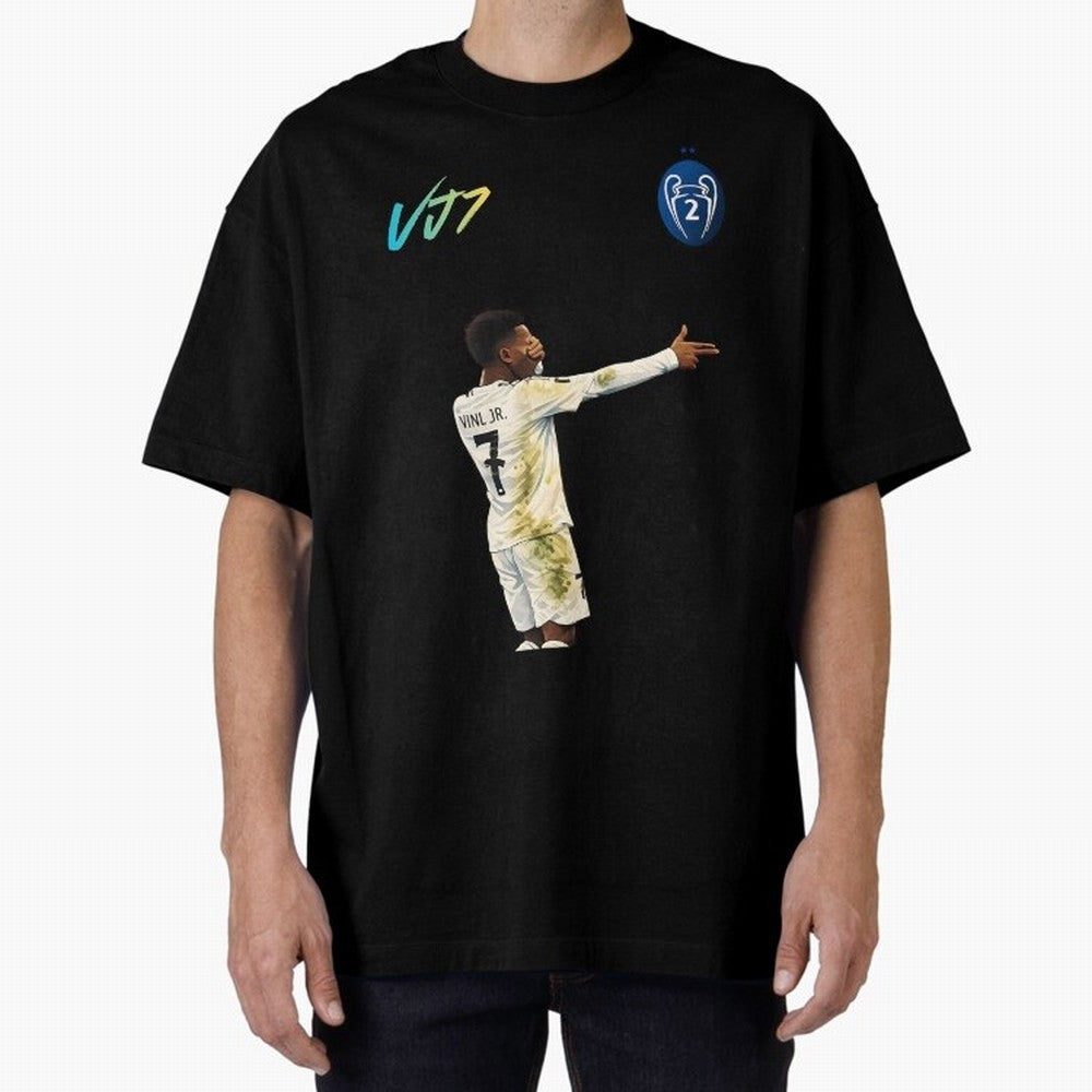 Vini Jr Oversized T-Shirt Embrace FIFA World Cup 2026 for Fans of Neymar, Haaland and Cristiano Ronaldo and Netherlands, Bringing Vintage Soccer Flavor, Modern Football Stars, National Flags and Final Night Emotion; Created for Match Day Parties,
