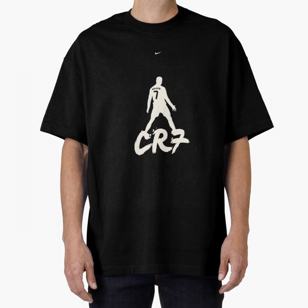 Cristiano Ronaldo CR7 Minimalist Silhouette Football Art Oversized T-Shirt Turn Every Weekend Toward the FIFA World Cup 2026 Journey through Haaland and Mbappe Highlights, Germany Pride, Football History, Final Match Energy, Crowd Noise and Once in