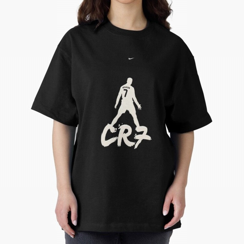 Cristiano Ronaldo CR7 Minimalist Silhouette Football Art Oversized T-Shirt Turn Every Weekend Toward the FIFA World Cup 2026 Journey through Haaland and Mbappe Highlights, Germany Pride, Football History, Final Match Energy, Crowd Noise and Once in