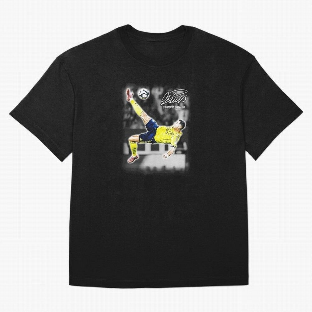 Cristiano Ronaldo Bicycle Kick Oversized T-Shirt Cheer for FIFA World Cup 2026 Capturing Messi and Cristiano Ronaldo, Portugal Energy, Fan Favorite Moments, National Team Passion, Big Match Drama and Soccer History; Great for Supporters Who Love