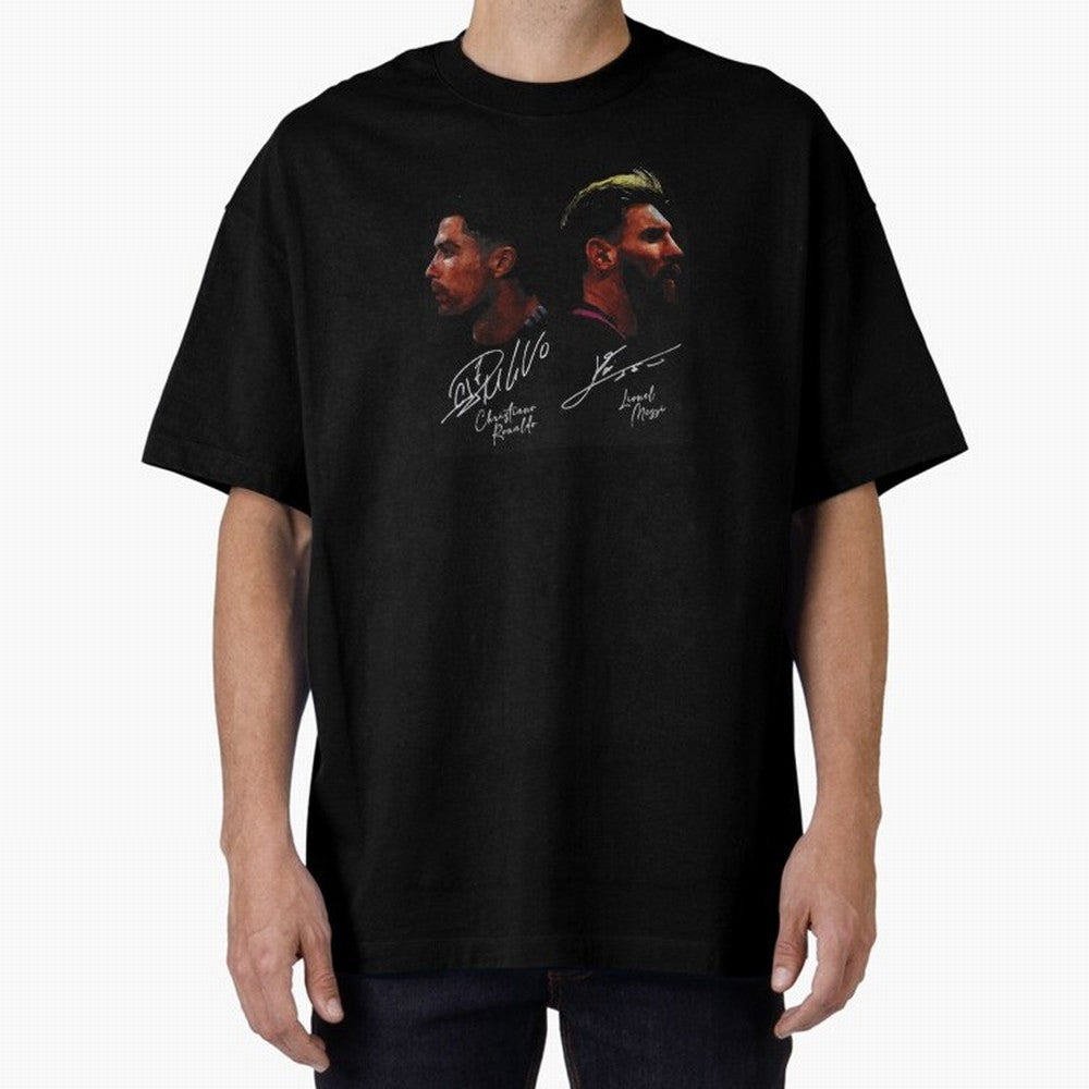 Cristiano Ronaldo & Lionel Messi Signature Oversized T-Shirt Make Game Day About FIFA World Cup 2026 USA Canada Mexico for Fans of Mbappe and Neymar and Germany, Bringing Classic Soccer Heritage, Championship Pressure, Fan Loyalty and International