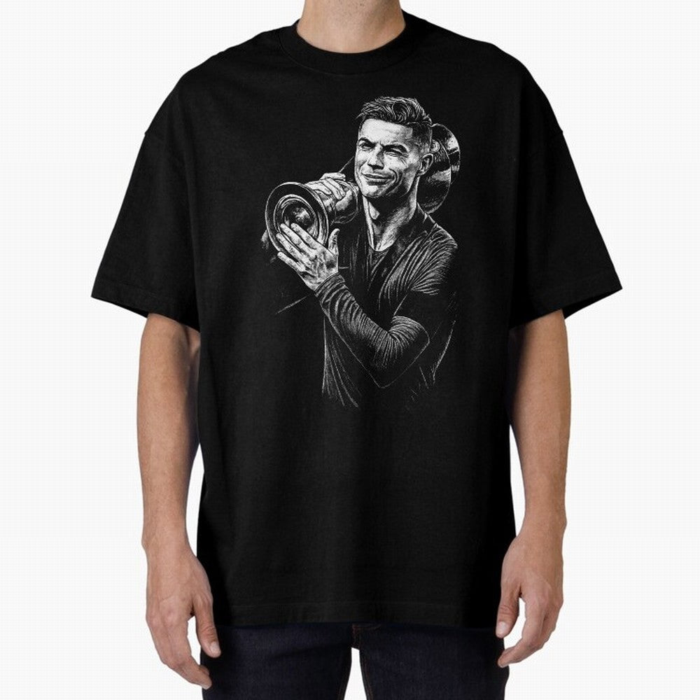 Cristiano Ronaldo Nations League Cup Oversized T-Shirt Follow the Final Road of FIFA World Cup 2026 Group Stage for Fans of Haaland and Mbappe and Argentina and Brazil, Bringing Stadium Chants, National Pride, Trophy Dreams and Unforgettable