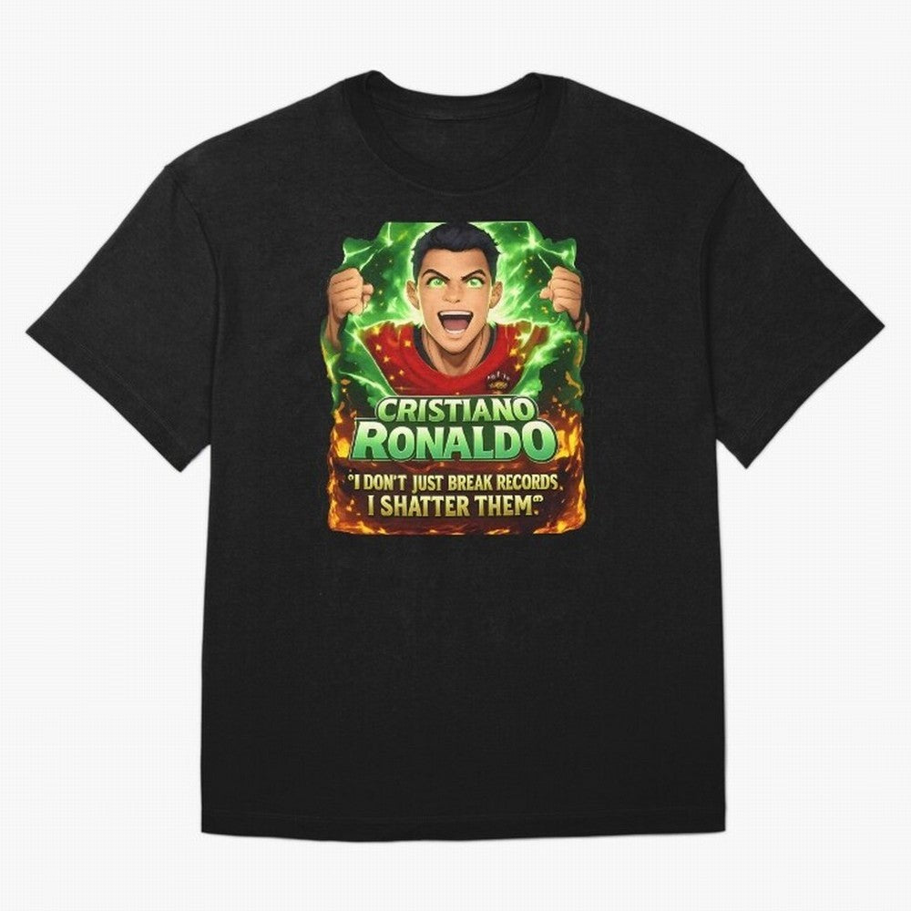 Cristiano Ronaldo Power Art Poster ¨C Legendary Football Motivation Design Oversized T-Shirt Bring Champion Energy into Global Football Passion for FIFA World Cup 2026, Connected to Haaland and Mbappe, Netherlands, Stadium Chants, National Pride,