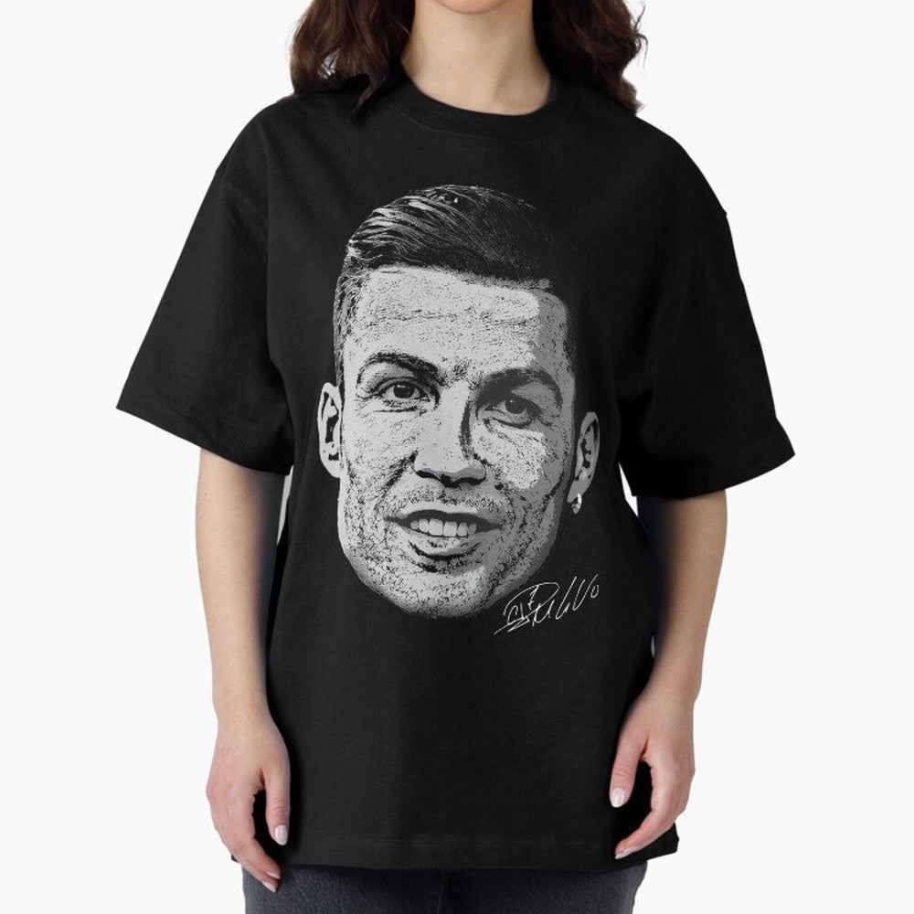 Cristiano Ronaldo Signed Oversized T-Shirt Support Global Football Passion for FIFA World Cup 2026, Inspired by Mbappe, Argentina, Supporter Pride, Iconic Celebrations, Legendary Names and Global Match Day Energy; Ideal for Football Dads, Football