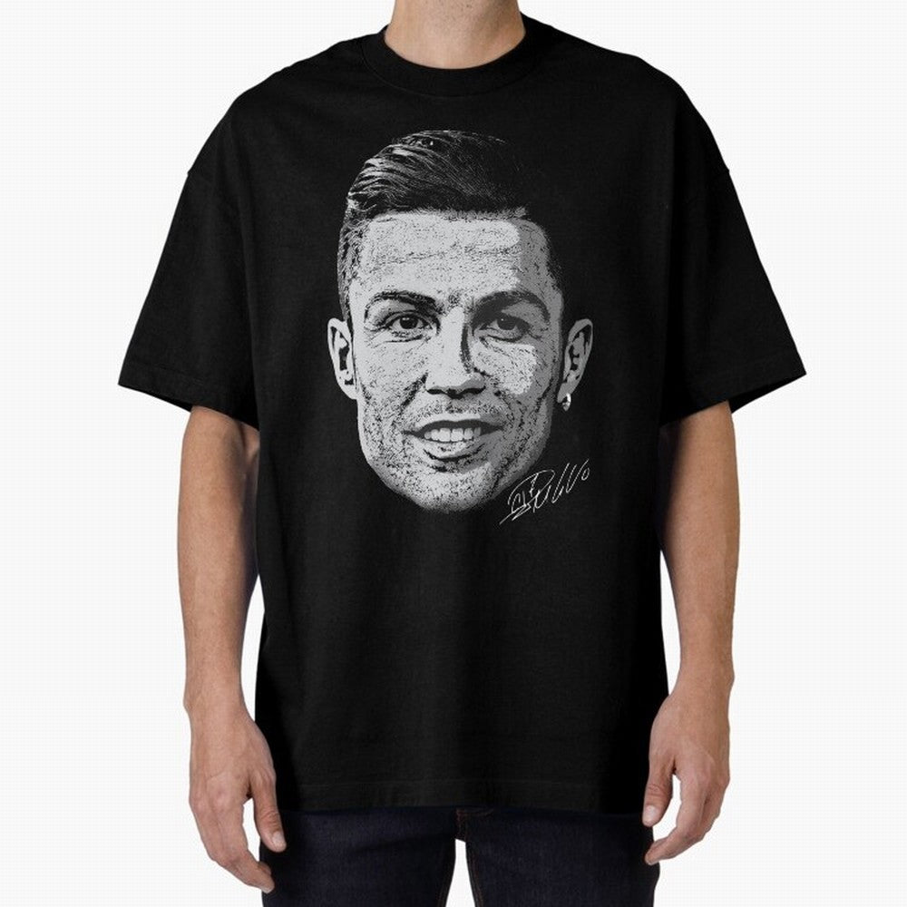 Cristiano Ronaldo Signed Oversized T-Shirt Support Global Football Passion for FIFA World Cup 2026, Inspired by Mbappe, Argentina, Supporter Pride, Iconic Celebrations, Legendary Names and Global Match Day Energy; Ideal for Football Dads, Football