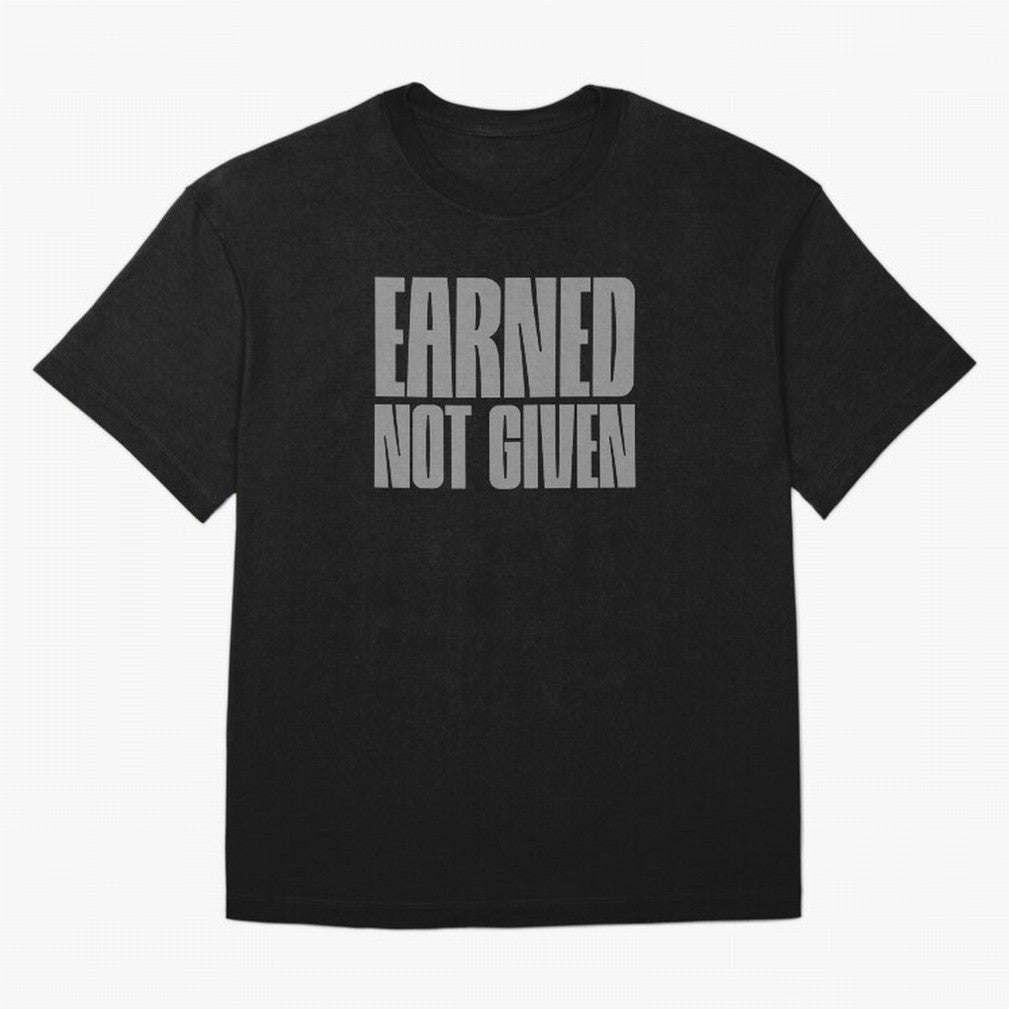 Earned not given grey 2 Oversized T-Shirt Show Championship Spirit for Match Day Hype around FIFA World Cup 2026, Messi and Cristiano Ronaldo, Germany, Supporter Pride, Iconic Celebrations, Legendary Names and Global Match Day Energy; Great for