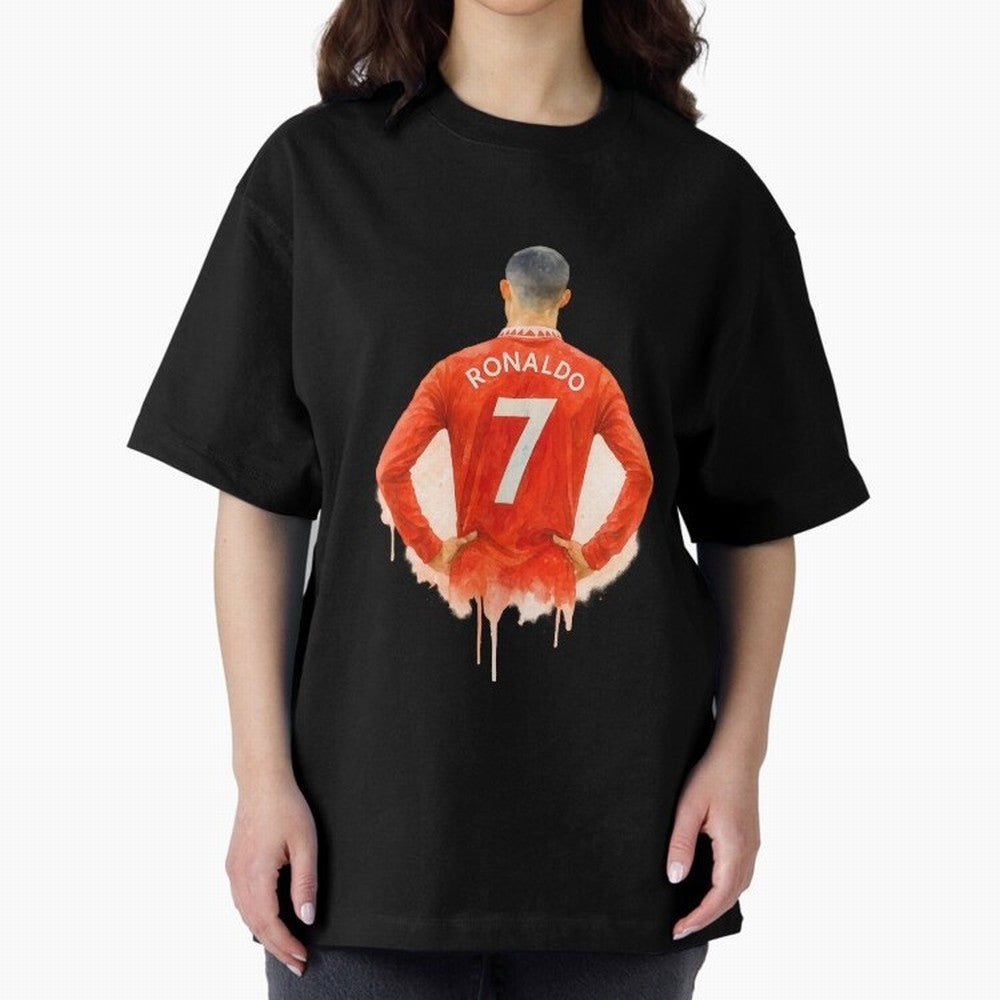 CR7 Cristiano Ronaldo potrait art a powerful moment artwork Oversized T-Shirt Celebrate Football Heritage in Global Football Passion for FIFA World Cup 2026 Group Stage, Celebrating Haaland, England, France and Netherlands, Championship Spirit,