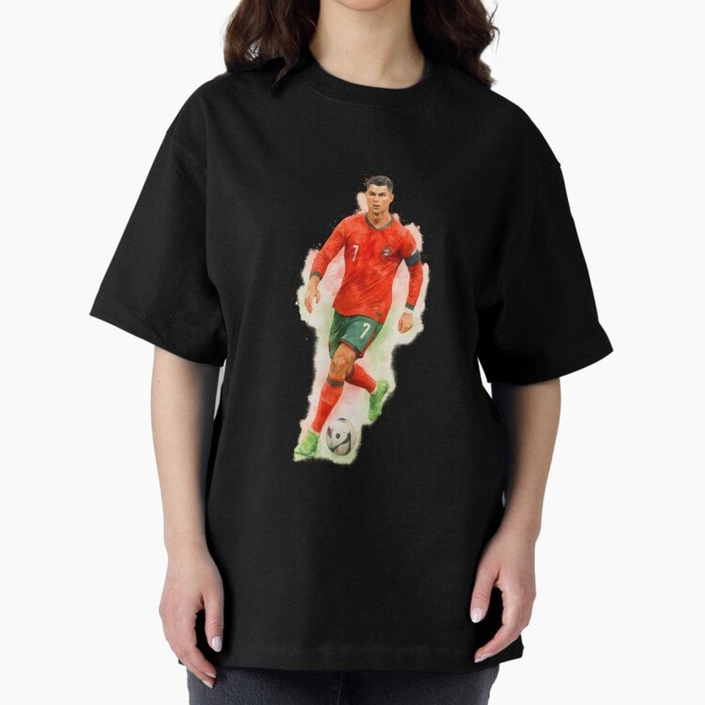 CR7 Cristiano Ronaldo a powerful moment artwork Oversized T-Shirt Represent Football Lovers during FIFA World Cup 2026 USA Canada Mexico for Fans of Haaland and Brazil, Bringing Global Supporter Spirit, Legendary Goals, National Colors and
