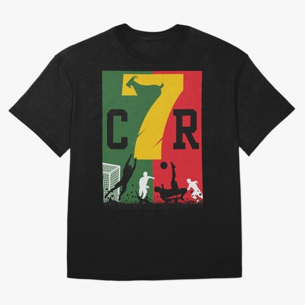 Portugal The Goat CR 7 World Cup 2026 Oversized T-Shirt Honor the FIFA World Cup 2026 USA Canada Mexico Journey through Haaland and Mbappe Highlights, France Pride, Goal Celebration Energy, Supporter Heritage, Football Icons and Worldwide