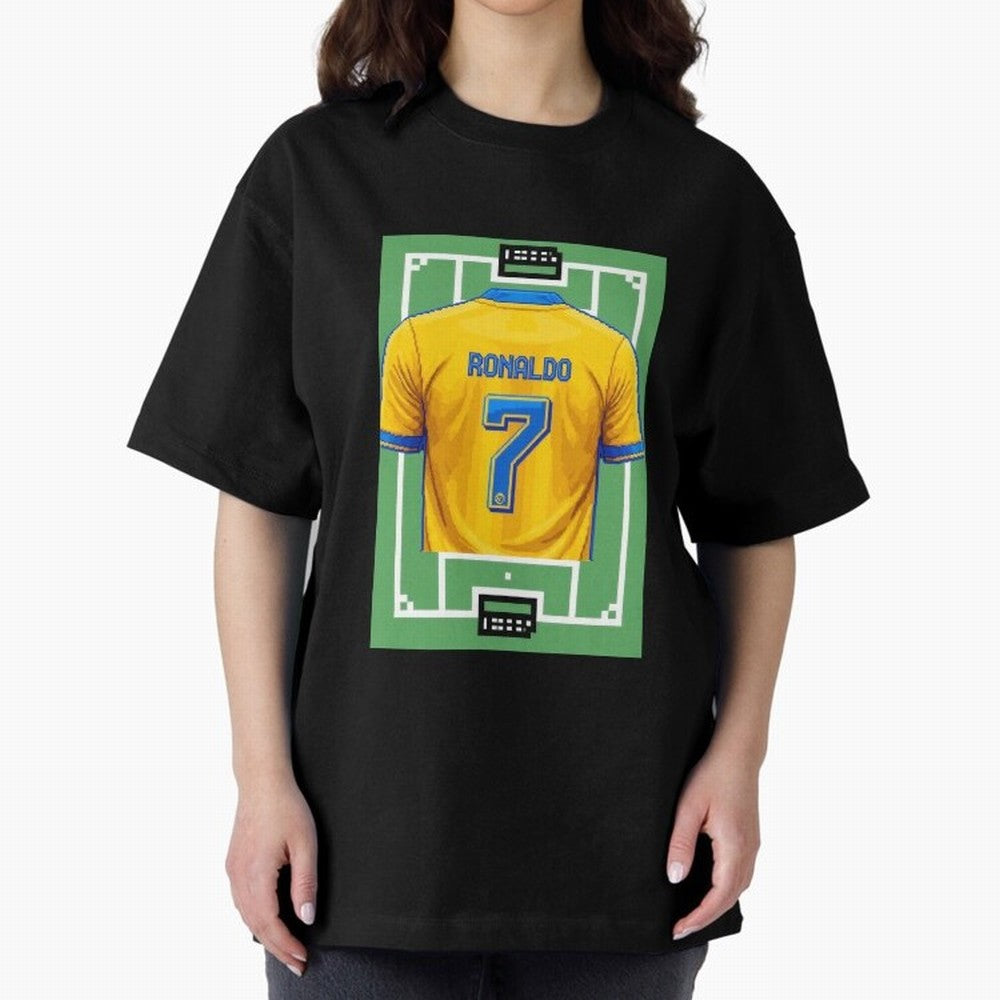 Cristiano Ronaldo Al-Nassr 8-Bit Soccer Football Oversized T-Shirt Join Supporters Worldwide for FIFA World Cup 2026 Celebrating Messi, Netherlands Energy, Football History, Final Match Energy, Crowd Noise and Once in a Lifetime Moments; Perfect