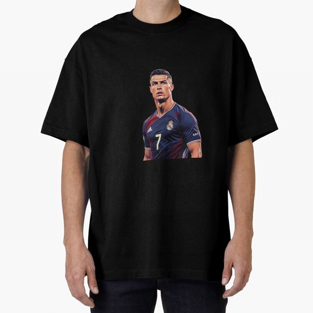 CR7 Siuuu Oversized T-Shirt Enjoy Global Football Passion for FIFA World Cup 2026, Highlighting Neymar, Haaland and Cristiano Ronaldo, Brazil, Portugal and Argentina, Vintage Soccer Flavor, Modern Football Stars, National Flags and Final Night