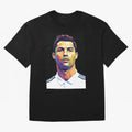 Cristiano Ronaldo Wpap Art Oversized T-Shirt Represent Football Lovers during FIFA World Cup 2026 USA Canada Mexico Spirit, Inspired by Argentina, France and Brazil, Neymar, Classic Soccer Heritage, Championship Pressure, Fan Loyalty and
