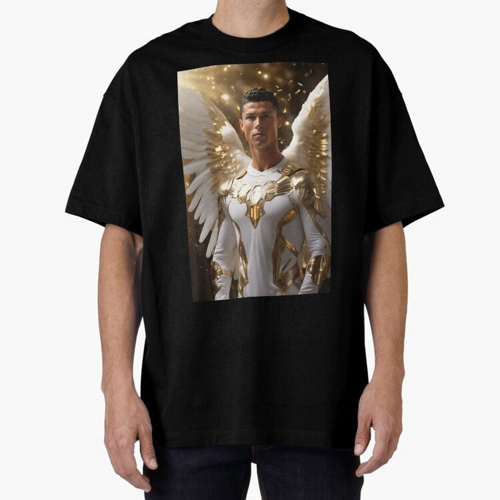 Cristiano Ronaldo angel 1 Oversized T-Shirt Follow the Road to FIFA World Cup 2026 Group Stage for Fans of Mbappe and Portugal, Spain and Germany, Bringing Worldwide Fan Energy, Dramatic Goals, Stadium Lights and Championship Celebrations; Perfect