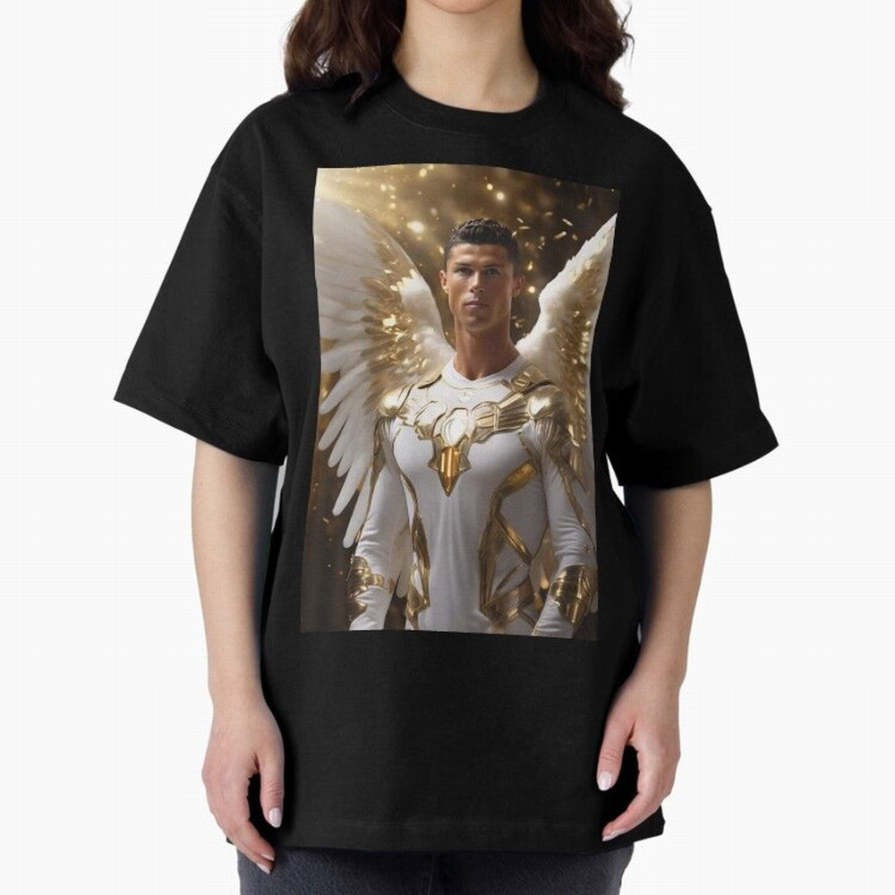 Cristiano Ronaldo angel 1 Oversized T-Shirt Follow the Road to FIFA World Cup 2026 Group Stage for Fans of Mbappe and Portugal, Spain and Germany, Bringing Worldwide Fan Energy, Dramatic Goals, Stadium Lights and Championship Celebrations; Perfect