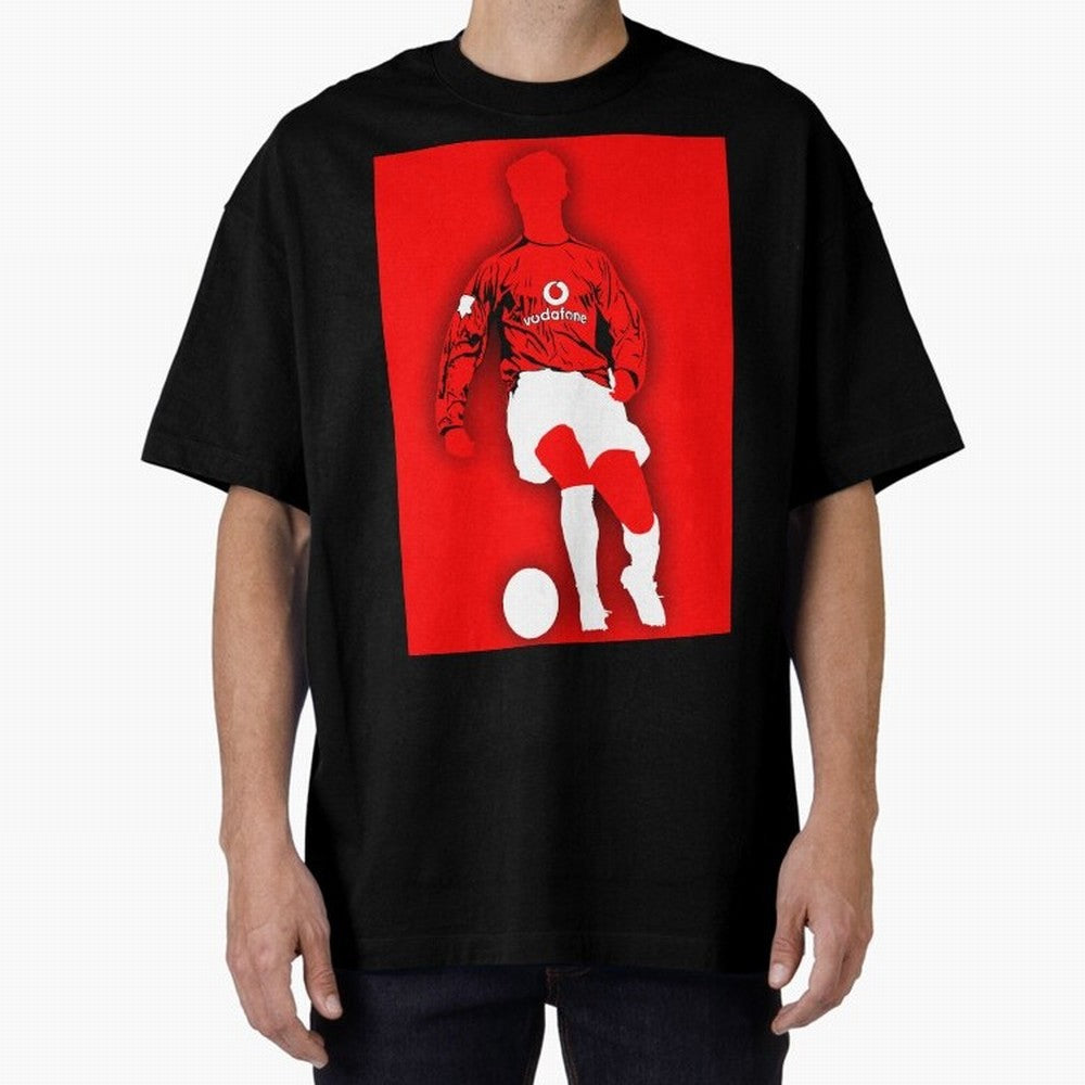 Cristiano Ronaldo Manchester United Silhouette ¨C Legendary Red Devil Artwork by GrizzlyGFX Oversized T-Shirt Celebrate Rivalries and Pride in Match Day Hype around FIFA World Cup 2026 USA Canada Mexico, Neymar, Spain, Goal Celebration Energy,