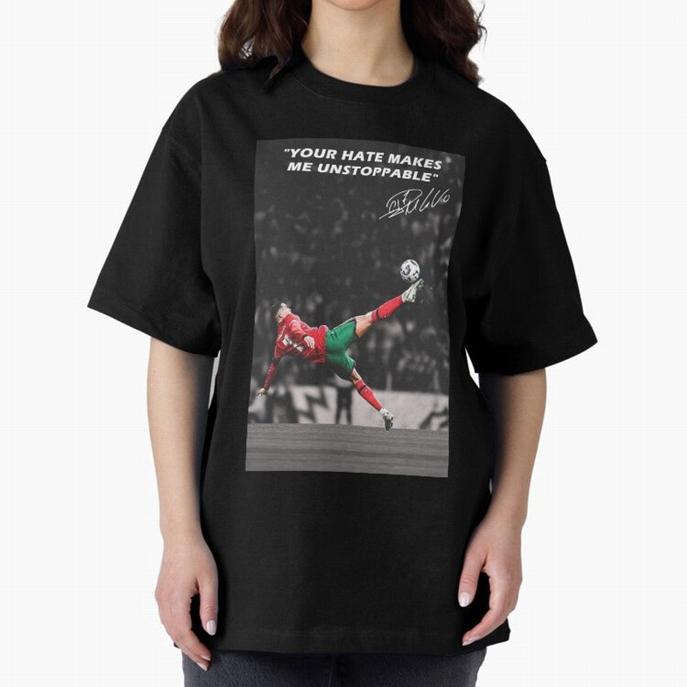 Cristiano Ronaldo Inspiration Oversized T-Shirt Honor Champions and Dreams in FIFA World Cup 2026 USA Canada Mexico for Fans of Neymar, Haaland and Cristiano Ronaldo and Portugal, Spain and Germany, Bringing Champion Mindset, Group Stage Buzz,