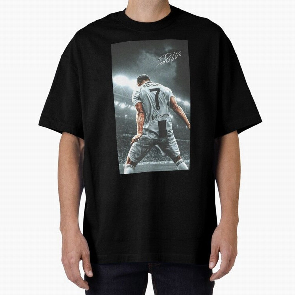 Cristiano Ronaldo Celebration Oversized T-Shirt Get Ready for Global Football Passion for FIFA World Cup 2026, Built around Mbappe, France and Portugal, Stadium Memories, Football Loyalty, International Chants and Championship Tradition; Great for