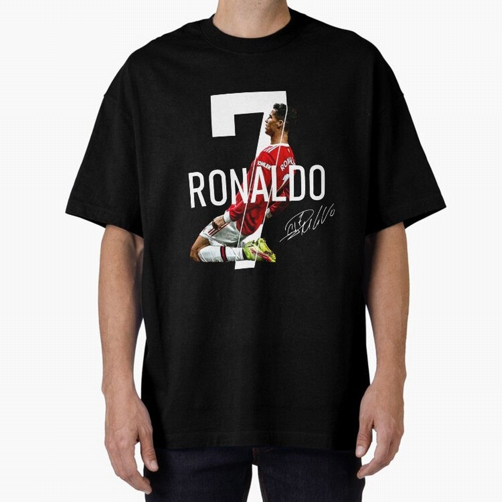 Cristiano Ronaldo - CR7 Oversized T-Shirt Represent the Passion of Global Football Passion for FIFA World Cup 2026 USA Canada Mexico, Capturing Neymar, Haaland and Cristiano Ronaldo, England, France and Netherlands, Goal Celebration Energy,