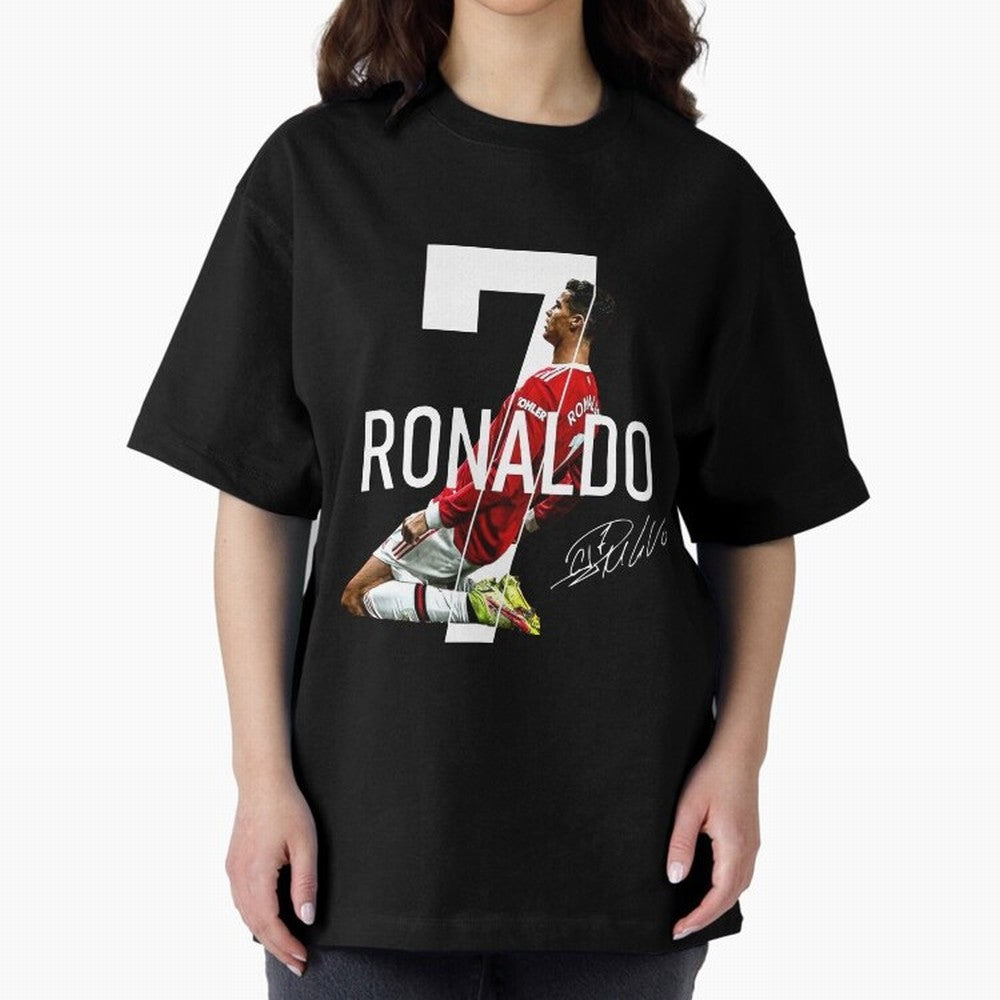 Cristiano Ronaldo - CR7 Oversized T-Shirt Represent the Passion of Global Football Passion for FIFA World Cup 2026 USA Canada Mexico, Capturing Neymar, Haaland and Cristiano Ronaldo, England, France and Netherlands, Goal Celebration Energy,