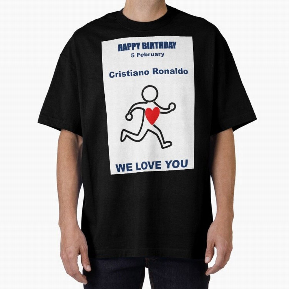 Tribute to Cristiano Ronaldo ¡ª 5 February Oversized T-Shirt Celebrate Global Football Passion for FIFA World Cup 2026 Group Stage, Made for Cristiano Ronaldo, Haaland and CR7, Brazil, Tournament Hype, Historic Matchups, Family Viewing Parties and