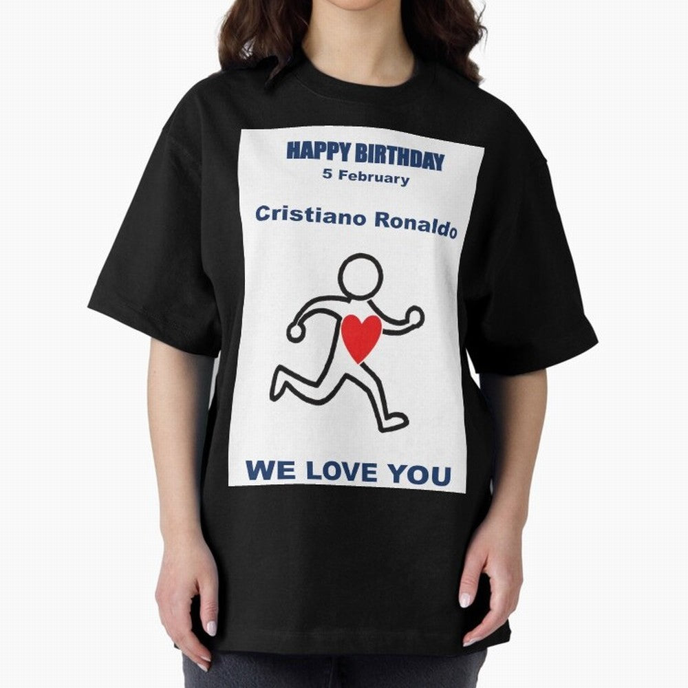 Tribute to Cristiano Ronaldo ¡ª 5 February Oversized T-Shirt Celebrate Global Football Passion for FIFA World Cup 2026 Group Stage, Made for Cristiano Ronaldo, Haaland and CR7, Brazil, Tournament Hype, Historic Matchups, Family Viewing Parties and