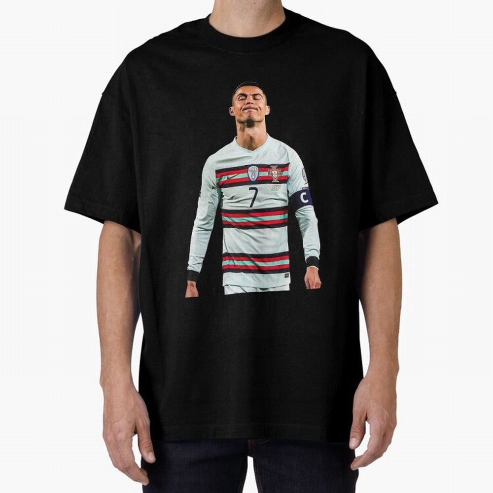 Cristiano Ronaldo Design Oversized T-Shirt Relive Match Day Hype around FIFA World Cup 2026 USA Canada Mexico, Cristiano Ronaldo, Haaland and CR7, England and Germany, Sports Nostalgia, International Competition, Famous Players and Unforgettable