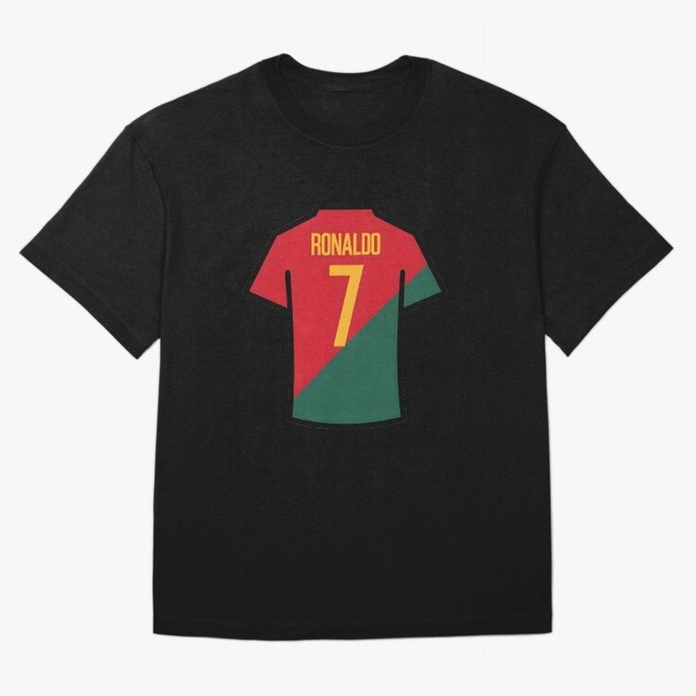 Ronaldo Portugal Jersey Oversized T-Shirt Carry the Dream of FIFA World Cup 2026 Group Stage for Fans of Messi and England, Bringing Retro Football Energy, Iconic Rivalries, Trophy Chase Drama and Stadium Atmosphere; Ideal for Passionate Fans Who